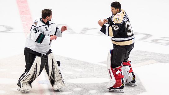 Goalies drop the gloves in Nailers game taken at PPG Paints Arena (Penguins)